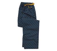 THE SAVILE ROW COMPANY LONDON Pantalon de pyjama pour homme 100 % coton doux, Imprimé fleur de lys jaune marine, XL
