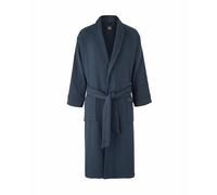 THE SAVILE ROW COMPANY LONDON Peignoir en coton gaufré de luxe pour homme avec doublure en coton éponge, bleu marine, L