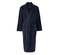 THE SAVILE ROW COMPANY LONDON Peignoir léger en polaire super doux et chaud pour homme, Bleu marine avec passepoil, L