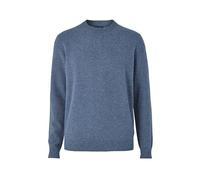 THE SAVILE ROW COMPANY LONDON Pull à col rond en laine mérinos et cachemire pour homme, bleu jean, L
