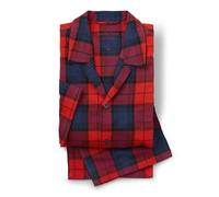 THE SAVILE ROW COMPANY LONDON Pyjama de luxe super doux 100 % coton brossé pour homme, Carreaux de fenêtre rouge, L