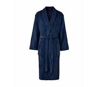 THE SAVILE ROW COMPANY LONDON Robe de chambre en polaire super douce pour hommes, Marine/Couleur unie, Moyen