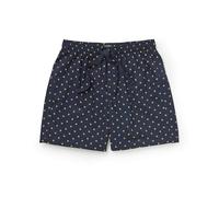 THE SAVILE ROW COMPANY LONDON Short de pyjama de luxe 100 % coton doux pour homme, Fleur de lys bleu marine/jaune, M