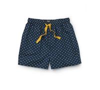 THE SAVILE ROW COMPANY LONDON Short de pyjama de luxe 100 % coton doux pour homme, Imprimé fleur de lys jaune marine, L