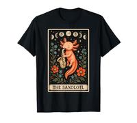 The Saxolotl Axolotl Amphibian Saxophone Saxiste Tarot T-Shirt