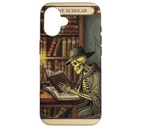 The Scholar Tarot Card Squelette Lecture Book Rat de bibliothèque Coque pour iPhone 16