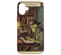 The Scholar Tarot Card Squelette Lecture Book Rat de bibliothèque Coque pour iPhone 16 Plus