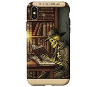 The Scholar Tarot Card Squelette Lecture Book Rat de bibliothèque Coque pour iPhone X/XS