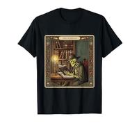 The Scholar Tarot Card Squelette Lecture Book Rat de bibliothèque T-Shirt
