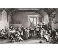 The School. D'après une gravure de John Burnet basée sur l'œuvre A Village School de Sir David Wilkie. Poster imprimé par Ken Welsh (48,3 x 30,5 cm)
