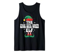 The School Social Worker Elf Funny Christmas Matching Débardeur