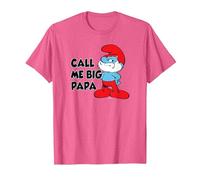 The Schtroumpfs Call Me Big Papa T-Shirt, Homme, Rose Chiné, XXL