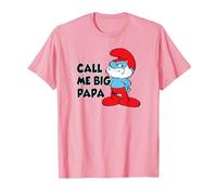 The Schtroumpfs Call Me Big Papa T-Shirt, Homme, Rose, XXL