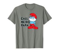 The Schtroumpfs Call Me Big Papa T-Shirt, Homme, Vert Kaki chiné, L