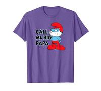 The Schtroumpfs Call Me Big Papa T-Shirt, Homme, Violet Chiné, M