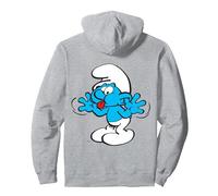 The Schtroumpfs Jokey Schtroumpf Langue Joyful Blue Comic Smurfette Sweat à Capuche, Unisexe pour Adultes, Gris Chiné, L