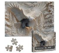 The Sculpté Eagle Jigsaw Puzzle 1000 pièces, Majestic Bald Eagle Puzzle Jigsaw, Challenging Wildlife Art Puzzle, Design Artistic Nature pour le plaisir en famille et la décoration de la maison