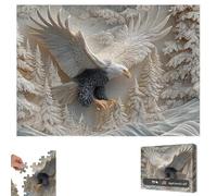 The Sculpté Eagle Jigsaw Puzzle 1000 pièces, Majestic Bientôt Aigle in Flight Wildlife Puzzle Game, Challenging Mid-Flight Design for Family Fun & Wall Decoration