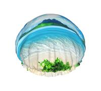The Sea Bonnet de douche multi-scène et multi-usages double couche imperméable et bonnet de cuisine, adapté pour les adultes, les enfants, les hommes et les femmes.