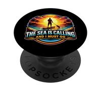 The Sea is Calling and I Must Go Stand Up Paddleboard PopSockets PopGrip Adhésif