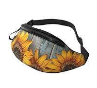 The Sea Sac banane imprimé pour homme et femme Sac banane de course à pied Sac banane Sac de poitrine Sac de poitrine Sac de voyage Randonnée Sac à dos, Planche en bois tournesol., Taille unique