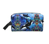 The Sea, The Killer Whales Print Spacious Capacity Cosmetic Bag for Women, Toiletry Bag for Men Travel Toiletry Bag, blanc, Taille unique