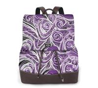 The Sea Witch Sac à dos imperméable et léger en cuir PU pour femme Imprimé inspiré de la sorcière de mer Sac à bandoulière Sac à dos de voyage, Noir , Taille unique