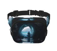 The Sea Witch Sac banane carré double couche réglable pour exercice, course à pied, voyage, randonnée, noir, One Size