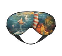 The Seaside Lighthouse Masque doux pour les yeux avec sangle réglable pour la sieste en avion