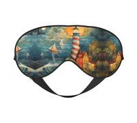The Seaside Lighthouse Masque doux pour les yeux - Sommeil confortable, ombre de nuit élastique, couvre-yeux pour les voyages, la méditation