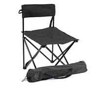 THE SECRET HOME - Chaise de camping pliable - Siège portable et ultra léger pour l'extérieur - Idéal pour le camping, le camping, la pêche (noir - sans accoudoirs)