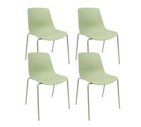 THE SECRET HOME - Ensemble de 1, 2 et 4 chaises en polypropylène et métal - Siège design idéal pour salle à manger et cuisine - 55 x 82 x 51 cm - Couleur noire (4, vert)