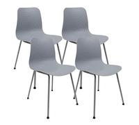 THE SECRET HOME - Lot de 4 chaises en Polypropylène et Métal - Hauteur. 80 cm x Largeur. 44,5 cm - Sièges Design pour la Maison - Idéal pour la Salle à Manger et la Cuisine (Gris)