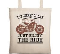 The Secret of Life Just Enjoy The Ride Sac fourre-tout en coton écologique naturel Beige