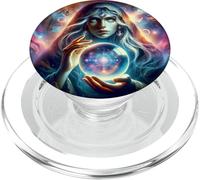 The Seer - Mystical Sorceress Fantasy Art avec Boule de Cristal PopSockets PopGrip pour MagSafe