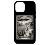 The Selfie Cat Tarot Card UFO Alien Sci FI Parodie Invasion Coque pour iPhone 12 Mini