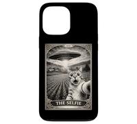 The Selfie Cat Tarot Card UFO Alien Sci FI Parodie Invasion Coque pour iPhone 13 Pro Max