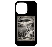 The Selfie Cat Tarot Card UFO Alien Sci FI Parodie Invasion Coque pour iPhone 14 Pro Max