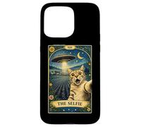 The Selfie Cat Tarot Card UFO Alien Sci FI Parodie Invasion Coque pour iPhone 15 Pro Max
