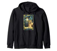 The Selfie Cat Tarot Card UFO Alien Sci FI Parodie Invasion Sweat à Capuche