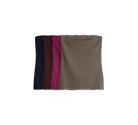 THE SET Femme Haut Bandeau côtelé, Lot de 4 Dark Navy/Plum/Purple/Taupe Brown 40