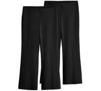 THE SET Femme Pantalon Large en Point de Rome, Lot de 2 Noir 40