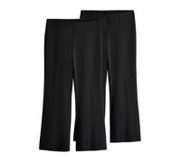 THE SET Femme Pantalon Large en Point de Rome, Lot de 2 Noir 46