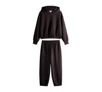 THE SET Femme Sweat à Capuche en Tissu Style néoprène et Pantalon de Jogging Ample, Lot de 2 Marron Chocolat XL