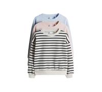 THE SET Fille Sweat ras du cou en jersey, lot de 3 Blue/Pink/Stripe 6 Ans
