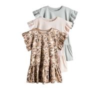 The Set Robe noisette / vert pastel / rose pastel, Taille 98