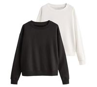 THE SET - Sweat Femme à Col Rond - Noir et Blanc (Lot de 2) Noir/Crème S