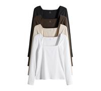 The Set T-shirt beige clair / marron / noir / blanc, Taille L