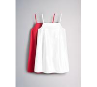 The Set The Set 2 Pack 100% Cotton Strappy A-Line Mini Dress White/Bright Red White/Bright Red XS (EU 34)
