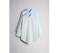 The Set The Set 2 Pack Cotton Night Shirt Pale Blue/White Stripe